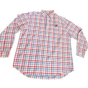 Vineyard Vines Plaid Seersucker Mesh Vented Harbor Shirt Mens Size Large